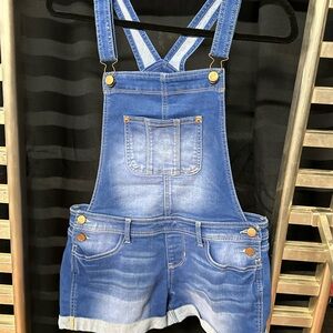 No Boundaries Blue Jean Overall Shorts Size S